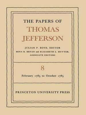 cover image of The Papers of Thomas Jefferson, Volume 8